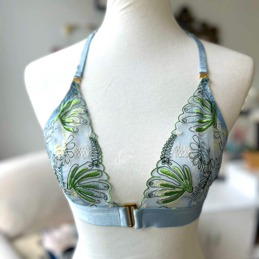 Bordelle Botanica Triangle Soft Bra Light Blue L Rare